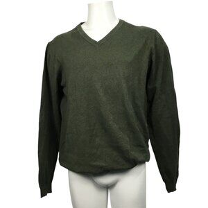 🌿 Inesis Cotton V-Neck Sweater – Forest Green Comfort 🌿